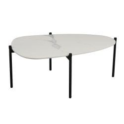 Modern Oval 36 Inch Marble Top Coffee Table, White Throughout Newest Mcquade  (View 14 of 20)