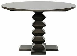 Monogram 48'' Solid Oak Pedestal Dining Tables In Most Up To Date 48" Round Dining Table Solid Mahogany Wood Rubbed Black (Photo 20 of 20)
