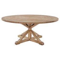 Monogram 48'' Solid Oak Pedestal Dining Tables Regarding Latest 48" Sierra Round Farmhouse Pedestal Base Wood Dining Table (View 18 of 20)