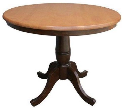 Montauk 36'' Dining Tables Pertaining To Famous Round 36 Inch Pedestal Dining Table In Cinnamon Espresso (Photo 20 of 20)
