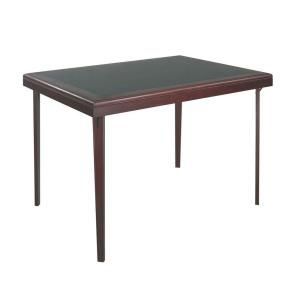 Most Current 32 In. X 44 In. Wood Folding Table With Vinyl Inset Inside Gunesh  (View 4 of 20)