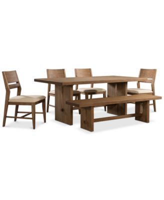Most Current Furniture Closeout! Athena 6 Pc. Dining Set (dining Throughout Alexxia 38'' Trestle Dining Tables (Photo 1 of 20)