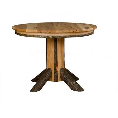 Most Current Monogram 48'' Solid Oak Pedestal Dining Tables Inside Rustic Hickory Single Pedestal Round Dining Table – 42" Or (Photo 2 of 20)
