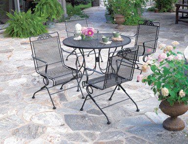 Most Popular Dellaney 35'' Iron Dining Tables Within Amazon: Set Of 2: Meadowcraft Glenbrook Action Patio (View 19 of 20)