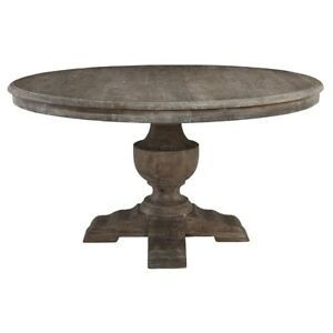 Most Popular Serrato Pedestal Dining Tables Within 55" W Paige Dining Table Solid Mango Wood Traditional (Photo 9 of 20)