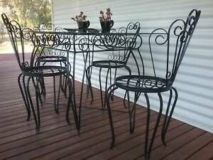 Most Recent Dellaney 35'' Iron Dining Tables Throughout Very Decorative Wrought Iron Outdoor Table And Chairs (View 18 of 20)