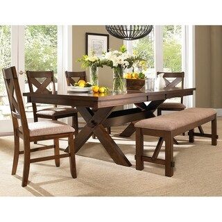 Most Up To Date Babbie Butterfly Leaf Pine Solid Wood Trestle Dining Tables For Shop Picket House Furnishings Flynn 7pc Dining Set Table (View 7 of 20)