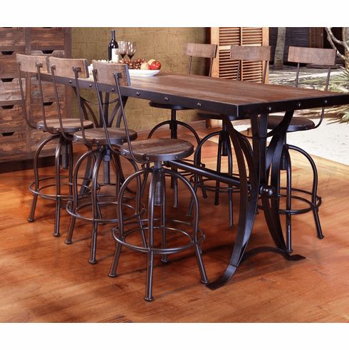 Most Up To Date Dellaney 35'' Iron Dining Tables Regarding Antique Multicolor Counter Height Dining Table With Iron Base (View 3 of 20)