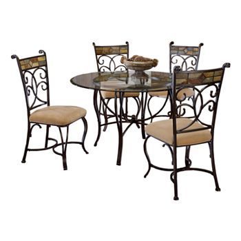 Naz 51.25'' Pedestal Dining Tables Pertaining To Best And Newest Pompei 5 Pc. Dining Table & Chairs Set (Photo 11 of 20)