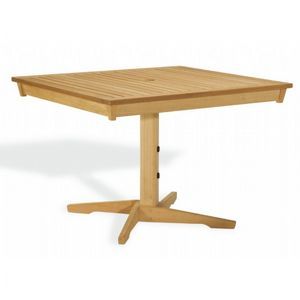 Nazan 46'' Dining Tables Within Well Liked Shorea Wood Rectangle Pedestal Outdoor Dining Table  (View 12 of 20)