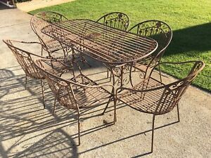 Ornate Wrought Iron Outdoor Dining Setting (View 20 of 20)