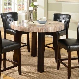Overstreet Bar Height Dining Tables In Newest Shop Zanic Contemporary Espresso Finish Wood Faux Marble (View 1 of 20)