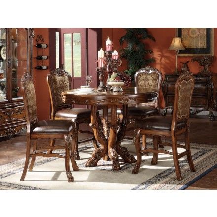 Overstreet Bar Height Dining Tables Regarding Well Known Acme Dresden 5 Pc Round Counter Height Dining Table Set In (View 12 of 20)