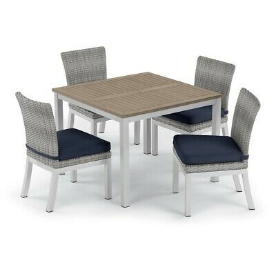Oxford Garden Travira 5 Pc Dining, 39" Table, Argento For Preferred Gorla 39'' Dining Tables (View 6 of 20)