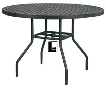 Popular 36 Inch Round Aluminum Dining Table With Umbrella Hole Throughout Menifee 36'' Dining Tables (Photo 2 of 20)