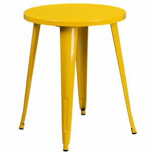 Popular Adsila 24'' Dining Tables For Commercial Grade 24" Round Colorful Metal Indoor Outdoor (View 14 of 20)