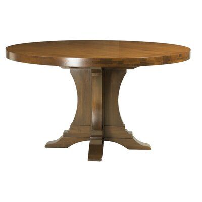 Popular Blue Round Kitchen & Dining Tables You'll Love In 2020 Intended For Gaspard Extendable Maple Solid Wood Pedestal Dining Tables (View 2 of 20)