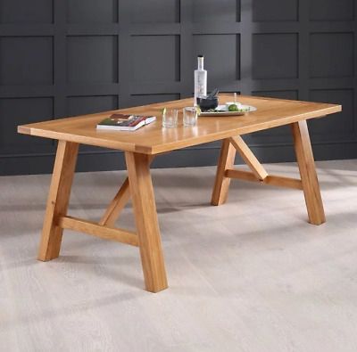 Popular Kara Trestle Dining Tables With Regard To Solid Oak Trestle Dining Table – Ad61 (Photo 3 of 20)