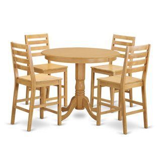 Preferred Wes Counter Height Rubberwood Solid Wood Dining Tables With Regard To Rubberwood Solid 5 Piece Counter Height Pub Dining Set (View 9 of 20)