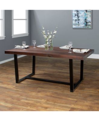 Reagan Pine Solid Wood Dining Tables For Well Liked Walker Edison 72 Inch Distressed Solid Wood Dining Table (View 6 of 20)