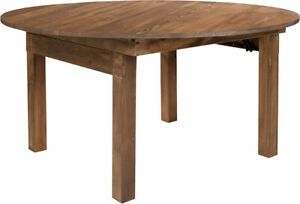 Reagan Pine Solid Wood Dining Tables Throughout Trendy 60" Round Antique Rustic Solid Pine Folding Farm Dining (Photo 9 of 20)