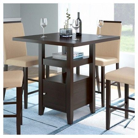 Recent Bistro 36" Counter Height Dining Table With Cabinet Wood With Menifee 36'' Dining Tables (View 17 of 20)