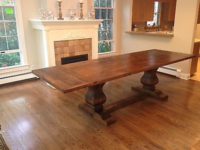 Reclaimed Wood Trestle Extension Dining Table Custom Sizes In Current Leonila 48'' Trestle Dining Tables (View 18 of 20)