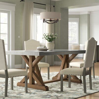 Rhiannon Poplar Solid Wood Dining Tables Intended For 2020 Rectangular Kitchen & Dining Tables You'll Love In  (View 6 of 20)