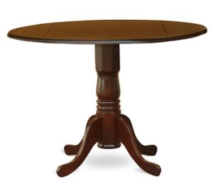 Round 42 Inch Drop Leaf Dining Table Pedestal Style Base Throughout Fashionable 28'' Pedestal Dining Tables (View 11 of 20)