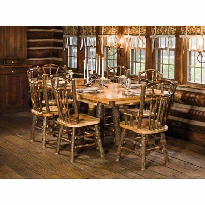 Rustic Hickory Trestle Style 72" Dining Table With 6 With Regard To Latest 72" L Breakroom Tables And Chair Set (View 18 of 20)