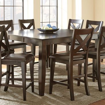 Shoaib Counter Height Dining Tables With Fashionable Steve Silver Crosspointe 9 Piece Counter Height Table Set (View 20 of 20)