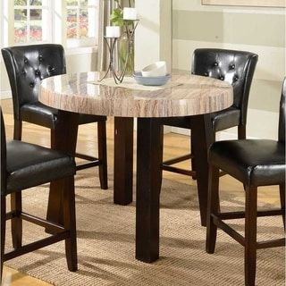 Shop Zanic Contemporary Espresso Finish Wood Faux Marble In Favorite Dankrad Bar Height Dining Tables (Photo 1 of 20)