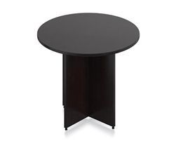 Sl36r Ael Round Conference Table With Espresso Finish Inside Popular Collis Round Glass Breakroom Tables (Photo 5 of 20)