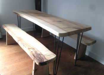 Solid Oak Or Ash Dining Table With Iron Legssandman For Widely Used Dellaney 35'' Iron Dining Tables (View 5 of 20)