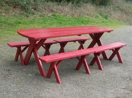 Southstorm Handcrafted – Picnic Table With 4 Benches With Regard To Trendy Kayleigh  (View 13 of 20)