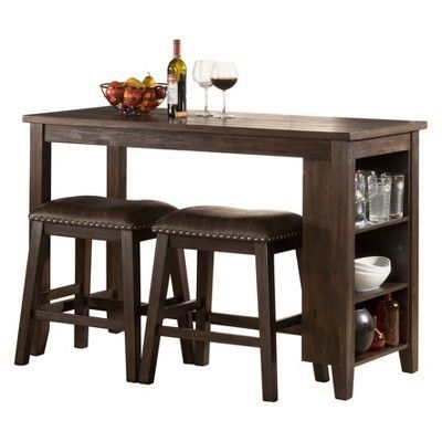 Spencer Three Piece Counter Height Dining Set With For Newest Dallin Bar Height Dining Tables (Photo 1 of 20)