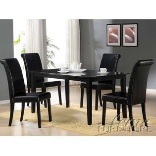 Steven 39'' Dining Tables Within Favorite Cyber Furnishing  Joe Black Finish Dining Table Set  (View 14 of 20)