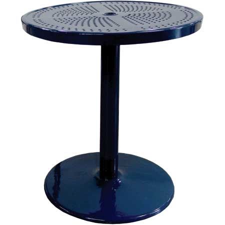 Steven 55'' Pedestal Dining Tables With Most Recent Pedestal Table – Plastic Coated Metal – Perforated (View 19 of 20)
