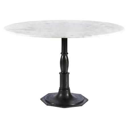 Tabor 48'' Pedestal Dining Tables Throughout Favorite French Industrial White Marble Round Dining Table 48" In (View 16 of 20)