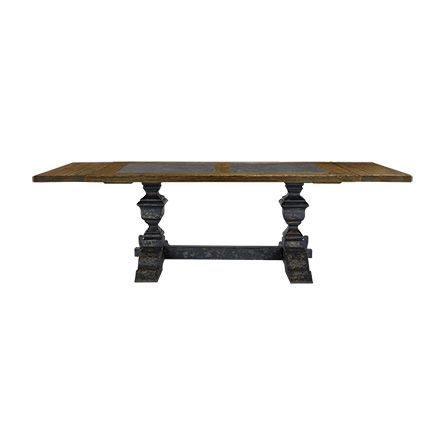 The Arhaus Wilhelm 72" White & Bluestone Extension Dining Inside Latest Hemmer 32'' Pedestal Dining Tables (View 2 of 20)