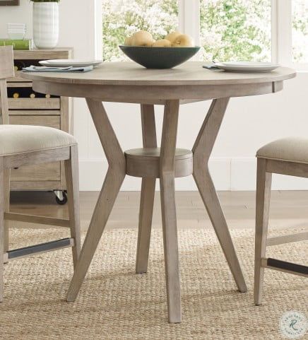 The Nook Heathered Oak 44" Round Counter Height Dining Within Favorite Mciver Counter Height Dining Tables (Photo 8 of 20)