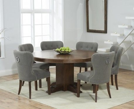 Torino 150cm Dark Solid Oak Round Pedestal Dining Table In 2020 Villani Pedestal Dining Tables (View 17 of 20)