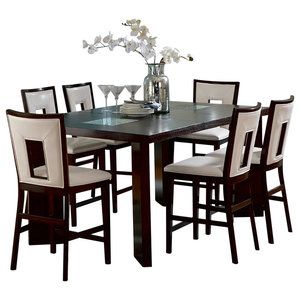 Trendy Homelegance Bayshore 7 Piece Counter Height Table Set With Inside Charterville Counter Height Pedestal Dining Tables (Photo 6 of 20)