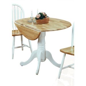 Trendy Villani Drop Leaf Rubberwood Solid Wood Pedestal Dining Tables Pertaining To 5140wtdt Drop Leaf Pedestal Table (View 4 of 20)