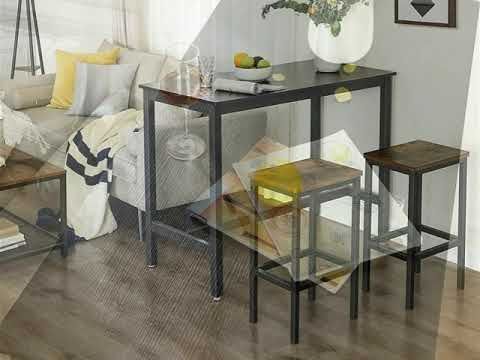 Vasagle Alinru Bar Table, Dining Table With Sturdy Metal Within Most Up To Date Grimaldo  (View 14 of 20)