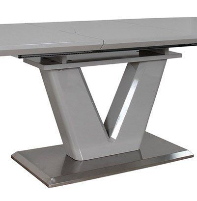 Vigo Light Grey High Gloss 220cm Extending Dining Table With Regard To Trendy Steven 55'' Pedestal Dining Tables (Photo 16 of 20)
