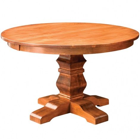 Walden Single Pedestal Amish Dining Table  Amish Tables Inside Well Known Gaspard Maple Solid Wood Pedestal Dining Tables (Photo 1 of 20)