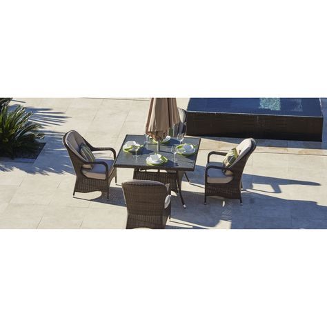 Well Known Gunesh 47.24'' Dining Tables For Puerta Garden 47 Inch Brown Wicker Square 4 Seat Fire Pit (Photo 20 of 20)
