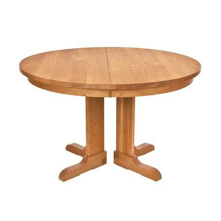 Well Known Vermont Traditions Split Pedestal Extension Table Regarding Gaspard Maple Solid Wood Pedestal Dining Tables (View 4 of 20)