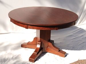 Well Known Voorhees Craftsman Mission Oak Furniture – Original Throughout Monogram 48'' Solid Oak Pedestal Dining Tables (Photo 15 of 20)